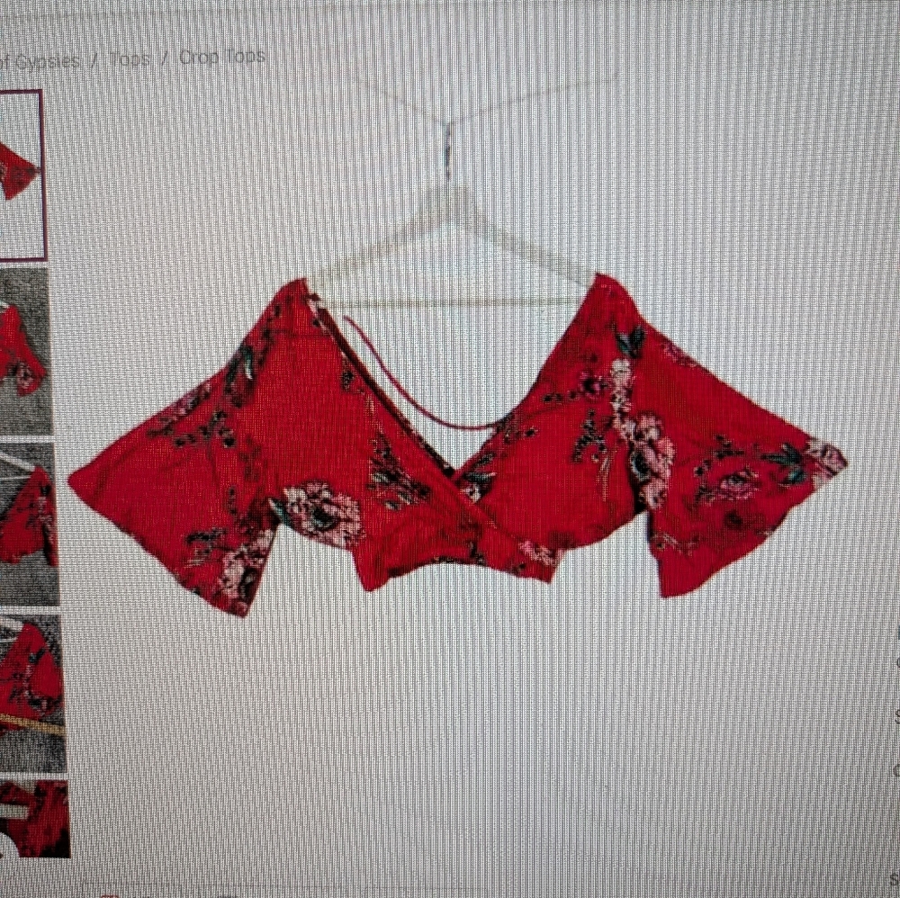 Band of Gypsies Crop Top Flutter Sleeves Size S